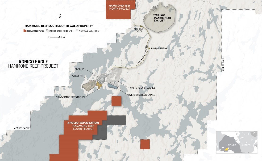 Figure 3: Hammond Reef South/North Gold Properties, Ontario